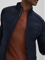 Reiss Midnight Navy Cruze Castore Water Repellent Hybrid Quilted Jacket - Image 7 of 8