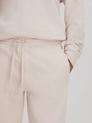 Reiss Off White Ali Fleece Lined Cotton Joggers - Image 4 of 6