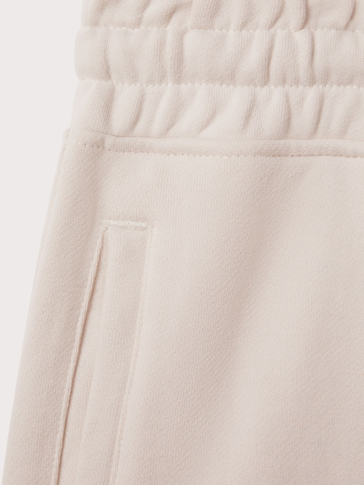 Reiss Off White Ali Fleece Lined Cotton Joggers - Image 6 of 6