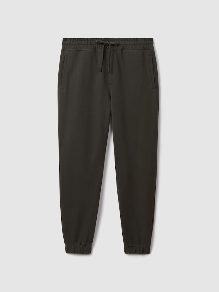 Reiss Khaki Ali Fleece Lined Cotton Joggers - Image 2 of 6