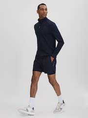 Reiss Midnight Navy Jett Castore Performance Quarter-Zip Funnel Neck Top - Image 3 of 7