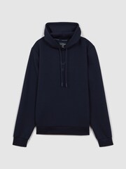Reiss Midnight Navy Chase Castore Jersey Drawstring Hoodie - Image 2 of 7