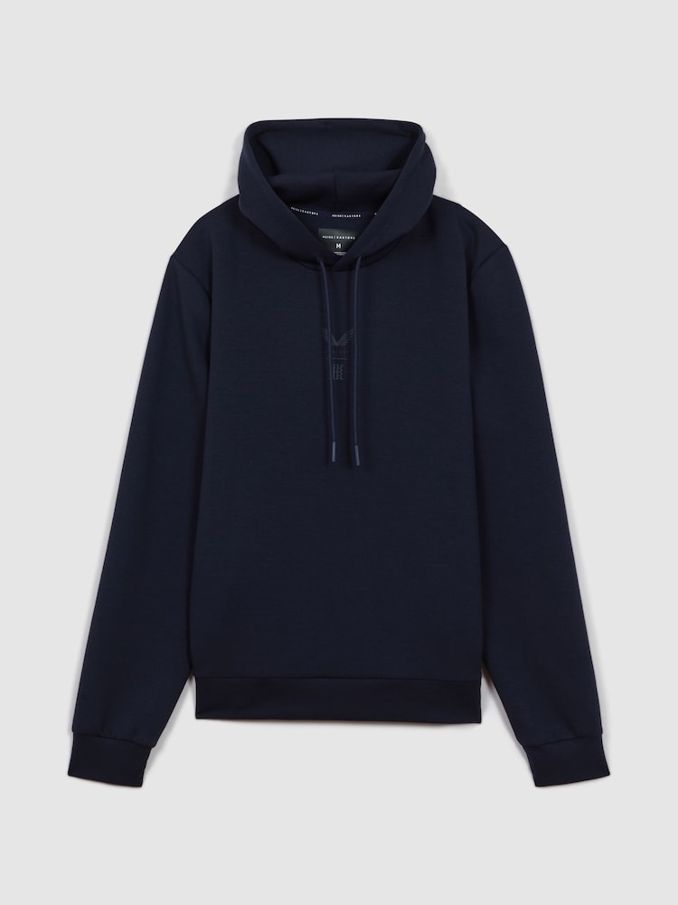 Reiss Midnight Navy Chase Castore Jersey Drawstring Hoodie - Image 2 of 7