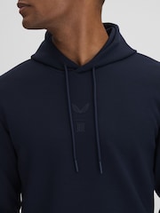 Reiss Midnight Navy Chase Castore Jersey Drawstring Hoodie - Image 4 of 7