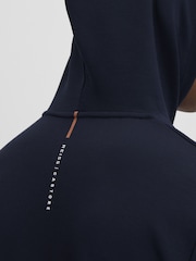 Reiss Midnight Navy Chase Castore Jersey Drawstring Hoodie - Image 6 of 7