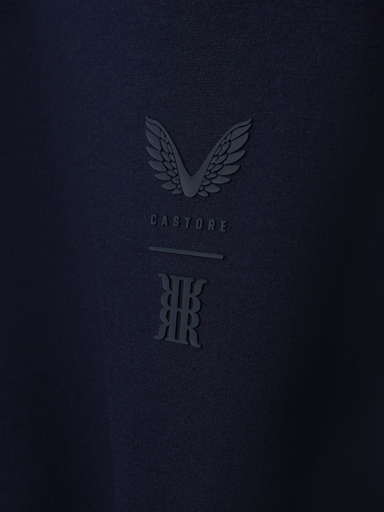 Reiss Midnight Navy Chase Castore Jersey Drawstring Hoodie - Image 7 of 7