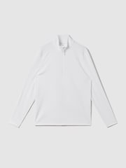 Reiss White Jett Castore Performance Quarter-Zip Funnel Neck Top - Image 2 of 7