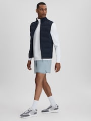 Reiss White Jett Castore Performance Quarter-Zip Funnel Neck Top - Image 3 of 7