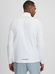 Reiss White Jett Castore Performance Quarter-Zip Funnel Neck Top - Image 5 of 7