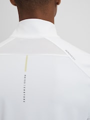Reiss White Jett Castore Performance Quarter-Zip Funnel Neck Top - Image 6 of 7