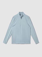 Reiss Blue Silver Jett Castore Performance Quarter-Zip Funnel Neck Top - Image 2 of 8