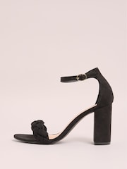 Friends Like These Black Regular Fit Plaited Block Mid Heel Sandal - Image 5 of 5