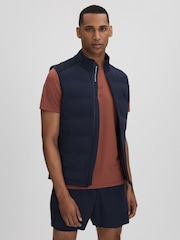 Reiss Midnight Navy Easton Castore Water Repellent Hybrid Quilted Gilet - Image 1 of 8