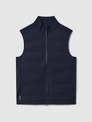 Reiss Midnight Navy Easton Castore Water Repellent Hybrid Quilted Gilet - Image 2 of 8