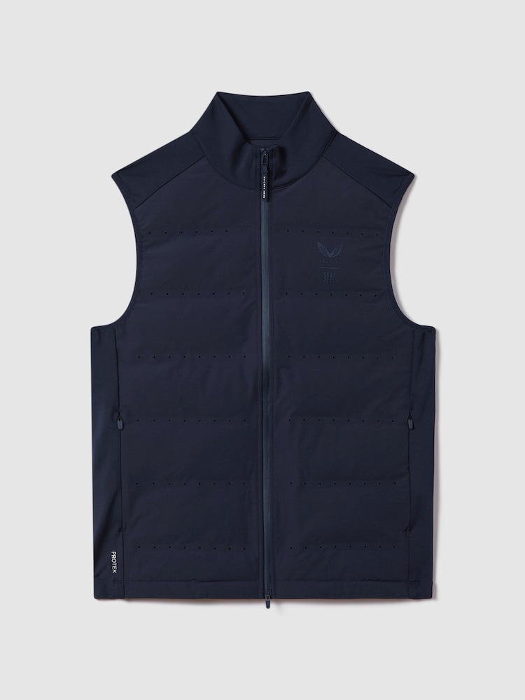 Reiss Midnight Navy Easton Castore Water Repellent Hybrid Quilted Gilet - Image 2 of 8