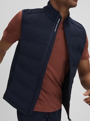 Reiss Midnight Navy Easton Castore Water Repellent Hybrid Quilted Gilet - Image 7 of 8