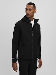 Reiss Onyx Black Adler Castore Water Repellent Running Jacket - Image 1 of 7