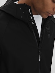Reiss Onyx Black Adler Castore Water Repellent Running Jacket - Image 4 of 7