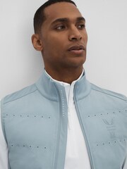 Reiss Blue Silver Easton Castore Water Repellent Hybrid Quilted Gilet - Image 4 of 8
