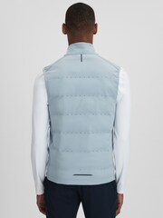 Reiss Blue Silver Easton Castore Water Repellent Hybrid Quilted Gilet - Image 5 of 8