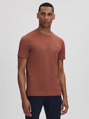 Reiss Rust Jax Castore Performance Crew Neck T-Shirt - Image 1 of 6