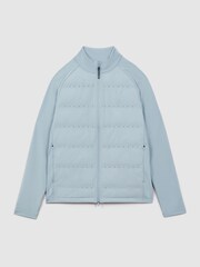 Reiss Blue Silver Cruze Castore Water Repellent Hybrid Quilted Jacket - Image 2 of 8