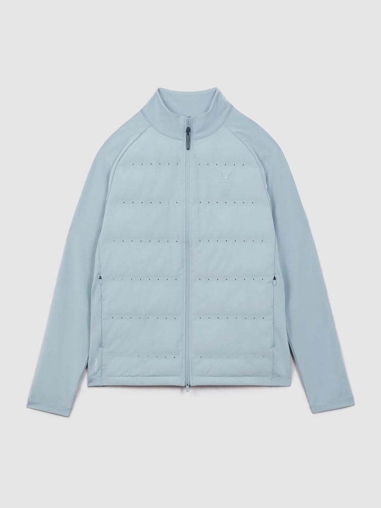Reiss Blue Silver Cruze Castore Water Repellent Hybrid Quilted Jacket - Image 2 of 8