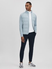 Reiss Blue Silver Cruze Castore Water Repellent Hybrid Quilted Jacket - Image 3 of 8