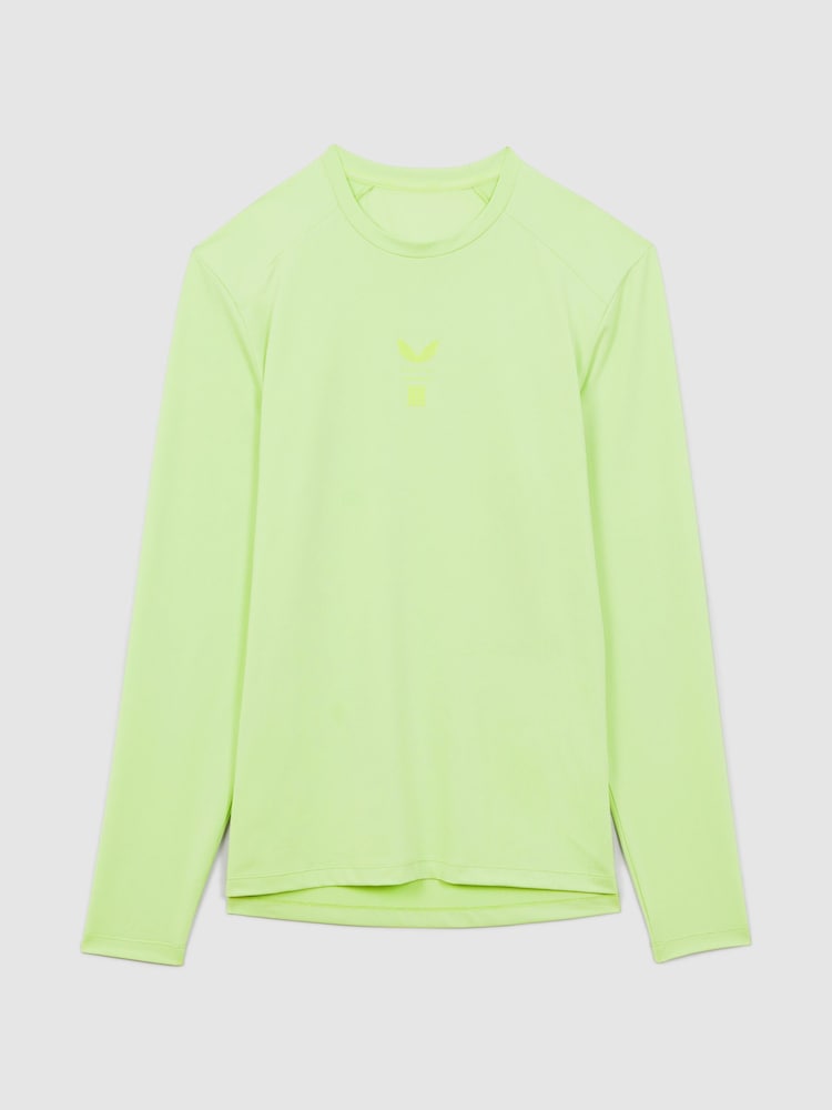Reiss Iced Citrus Yellow Kash Castore Performance Long Sleeve Top - Image 2 of 9