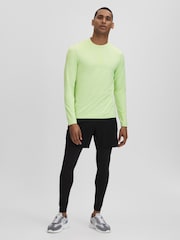 Reiss Iced Citrus Yellow Kash Castore Performance Long Sleeve Top - Image 3 of 9