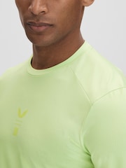 Reiss Iced Citrus Yellow Kash Castore Performance Long Sleeve Top - Image 4 of 9