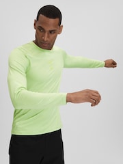 Reiss Iced Citrus Yellow Kash Castore Performance Long Sleeve Top - Image 7 of 9