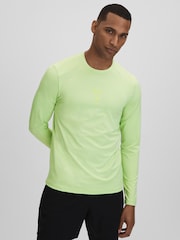 Reiss Iced Citrus Yellow Kash Castore Performance Long Sleeve Top - Image 8 of 9