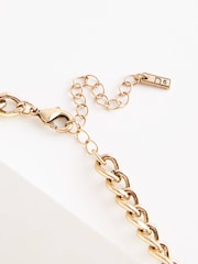 Burnished Gold Statement Layered Boho Necklace - Image 6 of 6