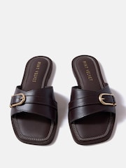 Mint Velvet Brown Kate Leather Mule Sandals - Image 3 of 4