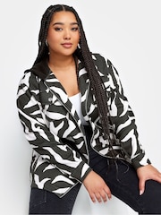 Yours Curve Black Yours Curve Zebra Print Hoodie - Image 1 of 4