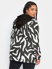 Yours Curve Black Yours Curve Zebra Print Hoodie - Image 3 of 4
