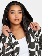 Yours Curve Black Yours Curve Zebra Print Hoodie - Image 4 of 4