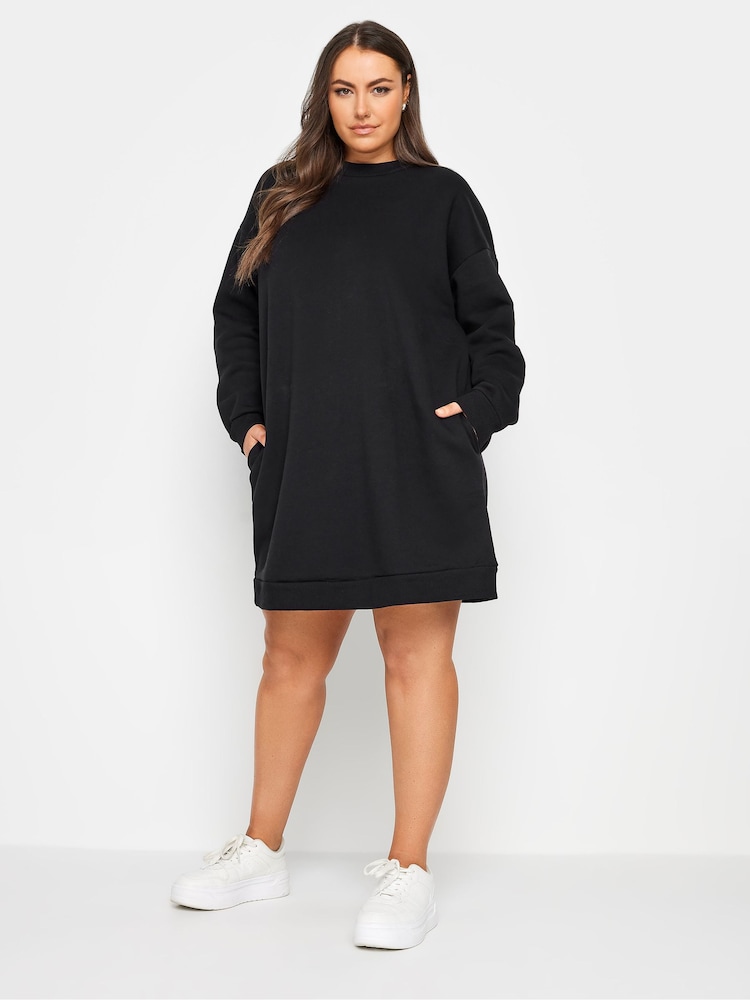 Yours Curve Black Sweat Tunic Dress - Image 1 of 4
