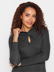 M&Co Black Twist Neck Keyhole Long Sleeve Top - Image 4 of 4