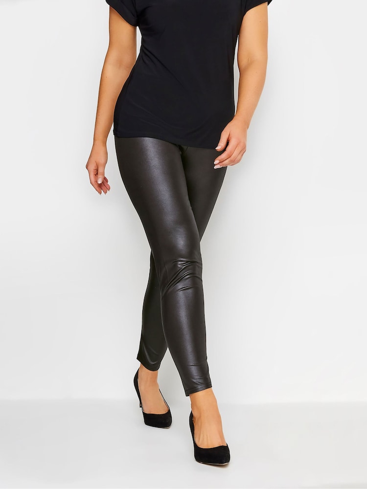 M&Co Black Wet Look Leggings - Image 1 of 4
