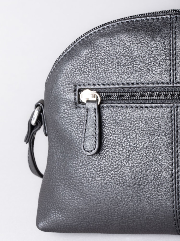 Lakeland Leather Black Elterwater Curved Cross-Body Bag - Image 5 of 6