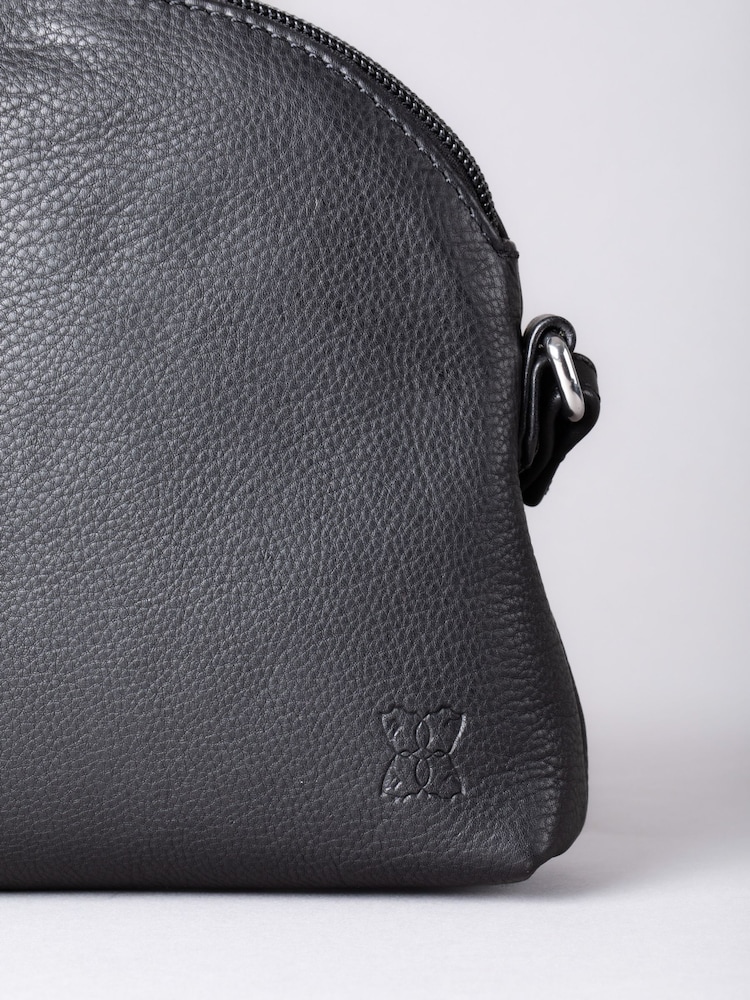 Lakeland Leather Black Elterwater Curved Cross-Body Bag - Image 6 of 6