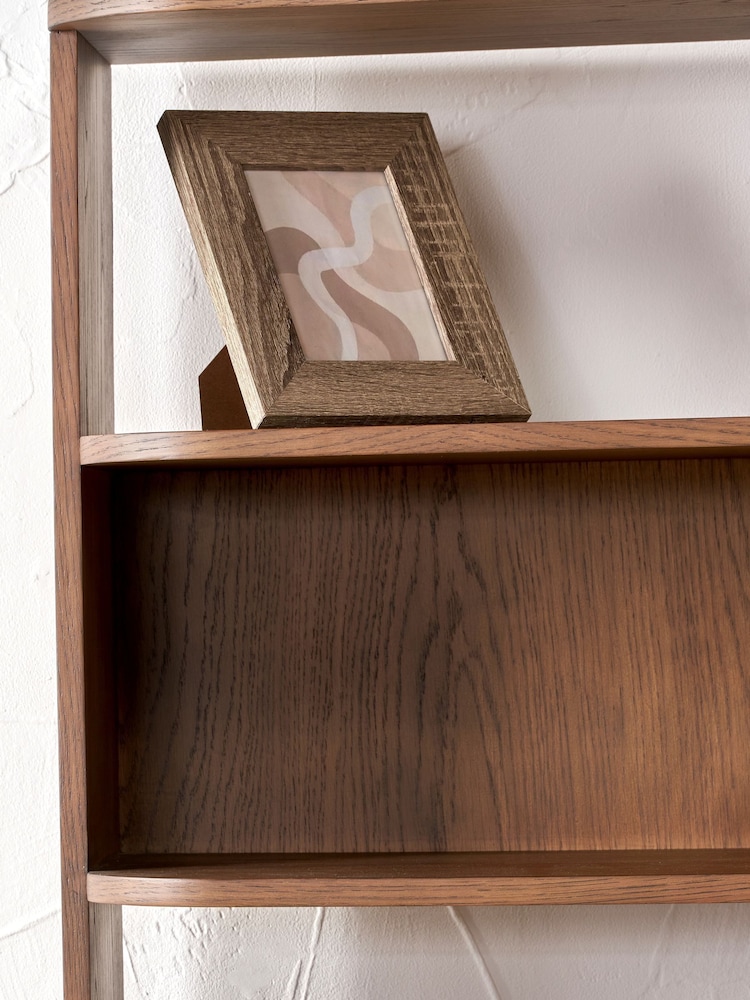Pacific Dark Ash Retro Wood 2 Door and 6 Niche Shelf Unit - Image 2 of 7