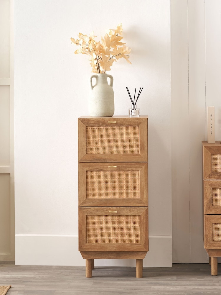 Pacific Natural Rattan 3 Drawer Tall Unit - Image 1 of 6