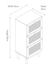 Pacific Natural Rattan 3 Drawer Tall Unit - Image 3 of 6
