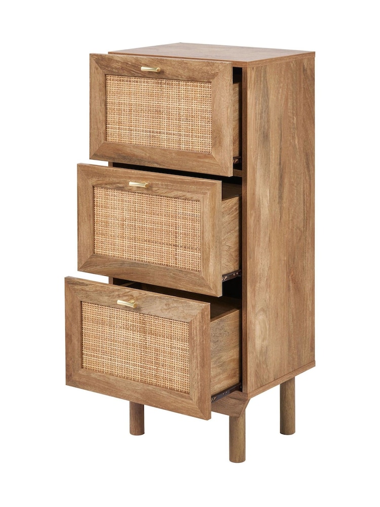 Pacific Natural Rattan 3 Drawer Tall Unit - Image 6 of 6