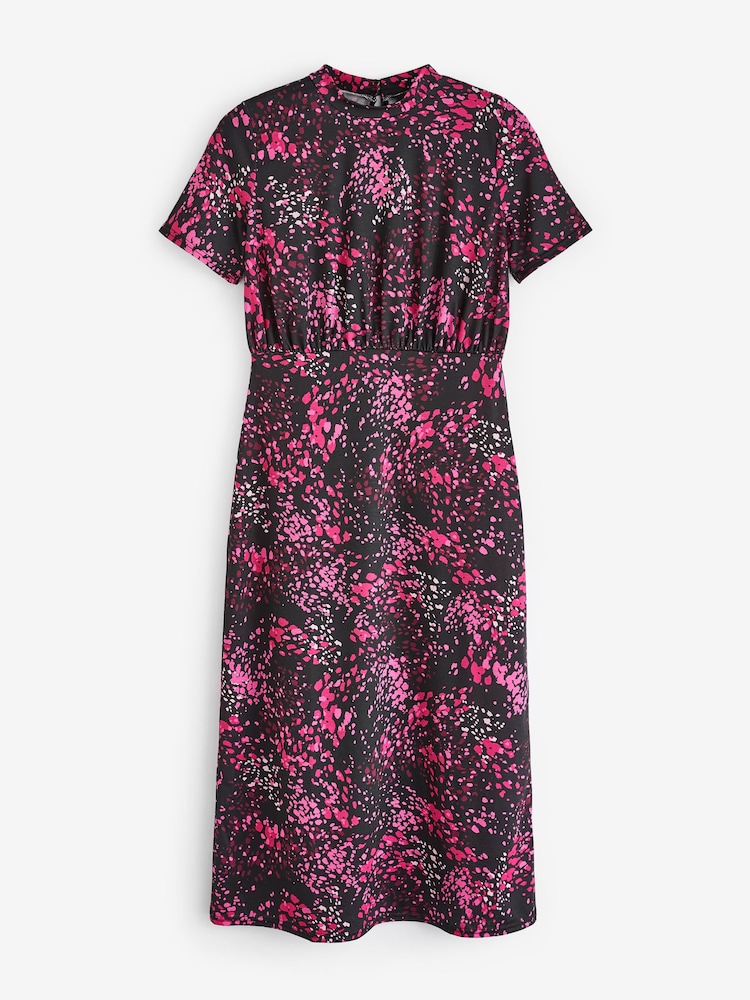 M&Co Black Petite Gathered Waist Dress - Image 5 of 5