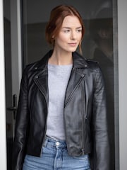 Lakeland Leather Black Esthwaite Classic Leather Biker Jacket - Image 1 of 10