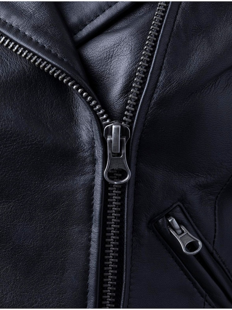 Lakeland Leather Black Esthwaite Classic Leather Biker Jacket - Image 10 of 10